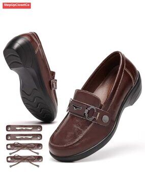 3-in-1 Loafers for Women with Bow, Penny and Chain Accessories